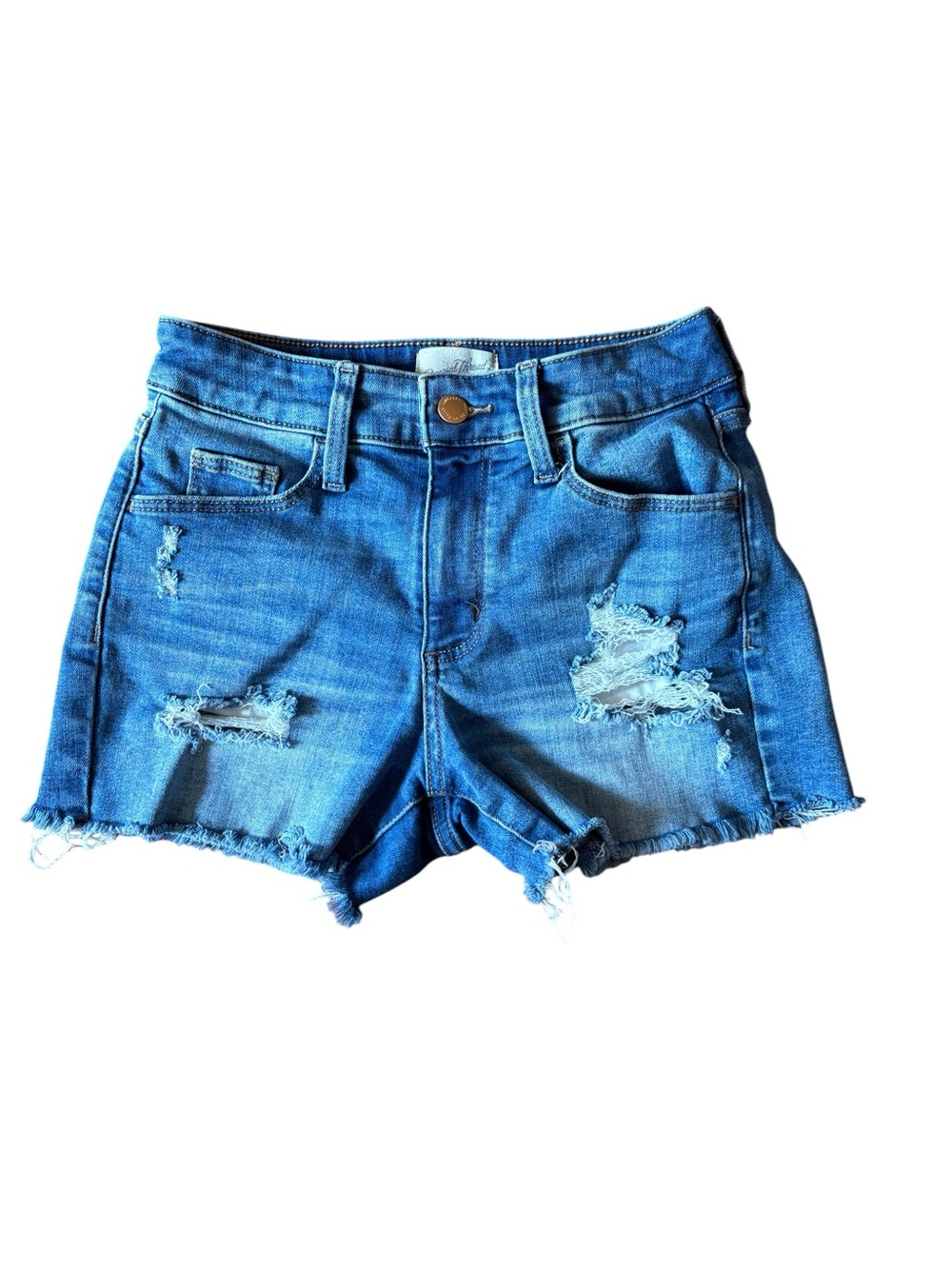 Universal Thread Jean Shorts Size 0 Distressed Cut-Off Denim High Rise